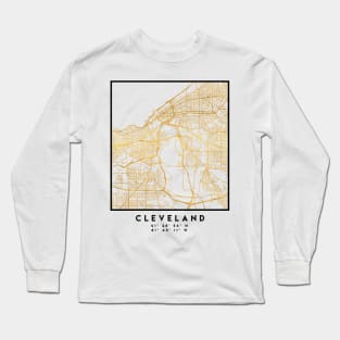 CLEVELAND OHIO CITY STREET MAP ART Long Sleeve T-Shirt